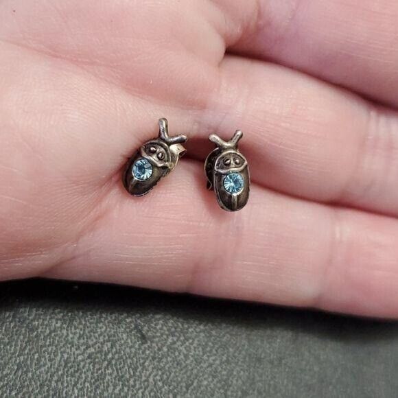Sterling silver bug earrings - Picture 2 of 7